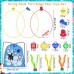 SelfTek Swimming Diving Pool Toys, 3 Pcs Swim Through Rings Swim Hoops, 3 Pcs Seaweeds, 8 Pcs Gems, Underwater Diving Training Toys Diving Games for Kids Family with Storage Bag