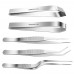 SelfTek Stainless Steel Tongs Tweezers 5 Piece Set, 3 Pcs 6.3 Inch Tweezers ,4.7 Inch Flat and Slant Fish Bone Tweezers Pliers for Chef Cooking Utensils,Precision Serrated Tips, Beauty Utensils